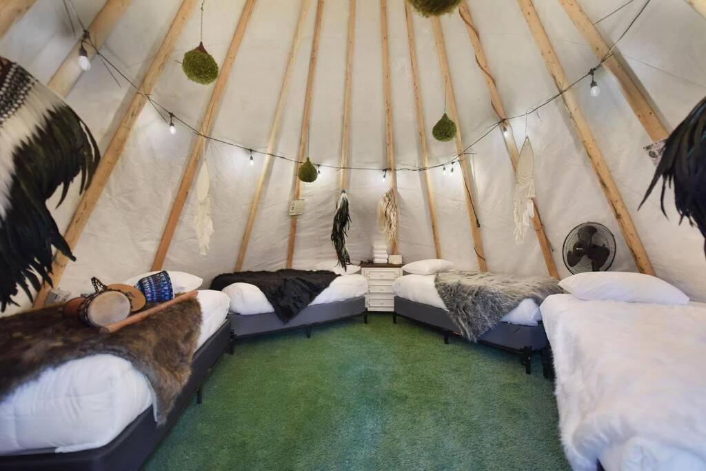 Enchanted Forest Cabin And Teepee! Lights & Laser Show! Private Hot Tub! Unique Stay! 세비어빌 외부 사진